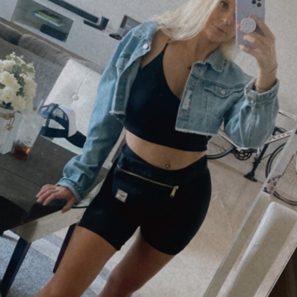 Refuge Light Blue Cropped Denim Jacket